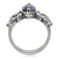 thumbnail image 4 of Luxe Jewelry Designs Stainless Steel Women's Engagement Ring with CZ Amethyst - Size 9, 4 of 4
