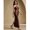 Coffee Brown-L, variant on Coffee Brown-3 Halter Neck Ruched Maxi Evening Gown, Fitted Sheath Dress