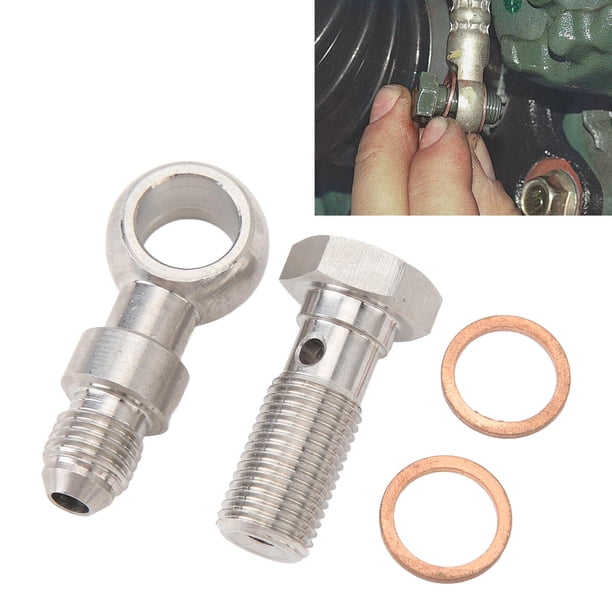 Kit De Pernos Banjo De Alimentación De Aceite, Banjo De Alimentación De Aceite Turbo De Conexión Estable Acero Inoxidable Duradero A Prueba De Herrumbre Con Orificio De 4,2 Mm