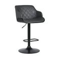thumbnail image 4 of Toby Gray Faux Leather Adjustable Height Swivel Black Wood and Metal Bar Stool, 4 of 7
