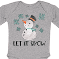 thumbnail image 4 of Inktastic Let It Snow Cute Snowman in Hat and Scarf Boys or Girls Long Sleeve Baby Bodysuit, 4 of 5