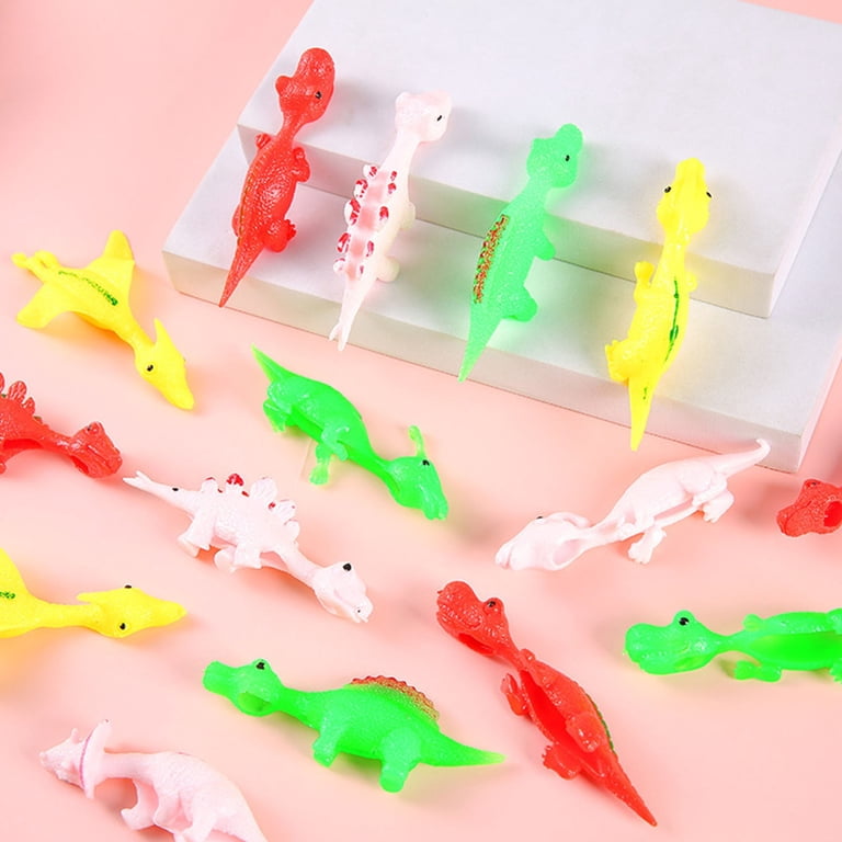 Set De 20 Fronde à Doigt Dinosaure – Jouet Volant En Caoutchouc TPR – Lance-Pierre Mini – Cadeau Anniversaire Enfant