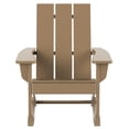 thumbnail image 3 of Costaelm Palms Outdoor HDPE Plastic Adirondack Rocking Chair, Weathered Wood, 3 of 8