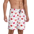 thumbnail image 2 of Naloa Red Lips 1 Men's Short Pajama Pants, Pj Shorts, Lounge Comfort Shorts-X-Large, 2 of 6