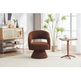 thumbnail image 2 of Swivel Accent Chair, Modern Luxury Velvet 360 Degree Swivel Armchair, Comfy Fabric Round Barrel Chair with Round Back for Living Room, Bedroom, Office, Nursery, Caramel, 2 of 8
