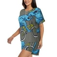 thumbnail image 2 of Picia Fun Riding Dinosaur Pajamas Sets for Women Soft Short-Sleeved Pjs with Lounge Shorts Two Piece Sleepwear-3X-Large, 2 of 9