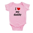 thumbnail image 2 of Twin Baby Clothes I Love My Daddy Mommy Newborn Boys Girls Romper (Pink, 6-12M), 2 of 5