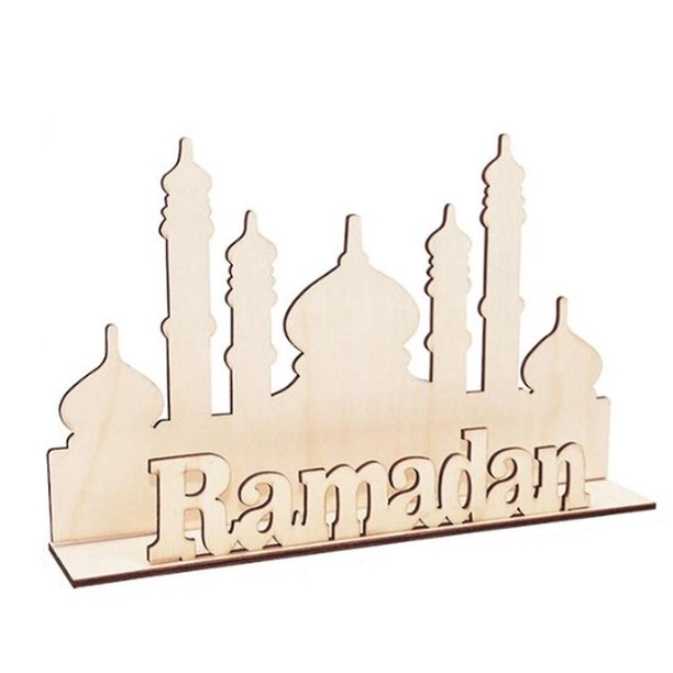 Adornos de madera YEJLMXG Ramadán decoración de mesa Eid Mubarak estilo E