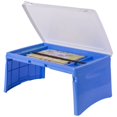 thumbnail image 1 of Basicwise QI003430.B Kids Portable Fold-Able Plastic Lap Tray, Blue and White, 1 of 6