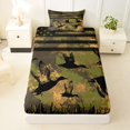 thumbnail image 3 of Manfei Mallard Duck Twin Sheets,Rustic Farmhouse Bedding,Pixeled Camouflage Decor,3-Piece,1 Fitted Sheet and 1 Pillowcase, 3 of 6