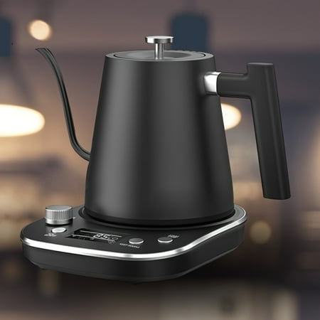 

Gooseneck Kettle Electric Kettle With Heating Base With Buttons And LED Display Pure Stainless Steel Inner Electric Tea Kettle 1200W Fast Heating Pour Over Coffee Kettle 0.8L