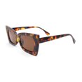 thumbnail image 3 of Womens Narrow Rectangle Square Cat Eye Mod Plastic Sunglasses Tortoise - Brown, 3 of 4