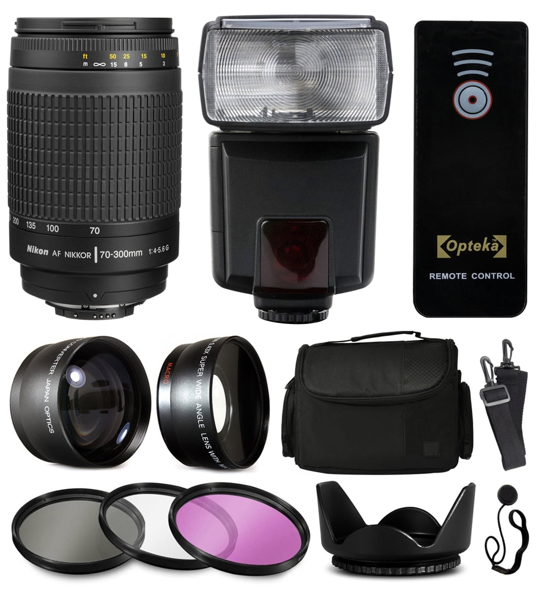 Nikon AF 70300mm Manual Lens + Accessories Bundle with 2.2x & 0.43x