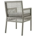thumbnail image 4 of Modway Aura 19.5" Rattan & Fabric Outdoor Patio Dining Arm Chair in Gray, 4 of 8