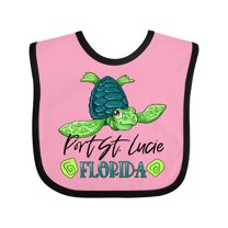 Inktastic Port St. Lucie, Florida Happy Sea Turtle Boys or Girls Baby Bib
