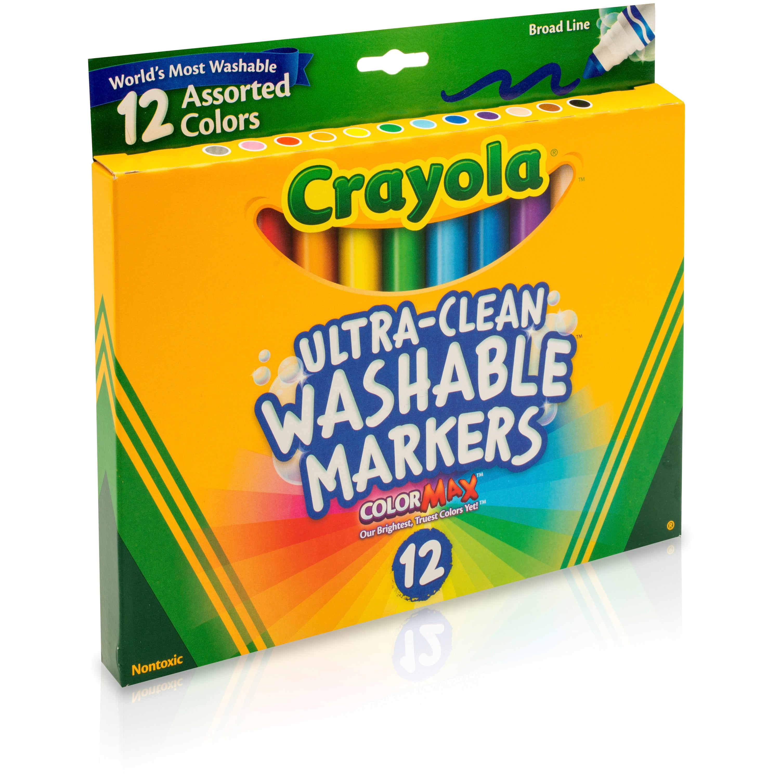 12 Count Crayola Green Washable Markers Broad Line Markers 