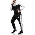 thumbnail image 7 of AWARDER Men's Winter 2-Piece Tracksuit, Colorblock Long Sleeve Zipper Hoodie and Jogger Sweatpants, Warm Fleece Casual Set For Cold Weather Lounging,White,2XL, 7 of 7