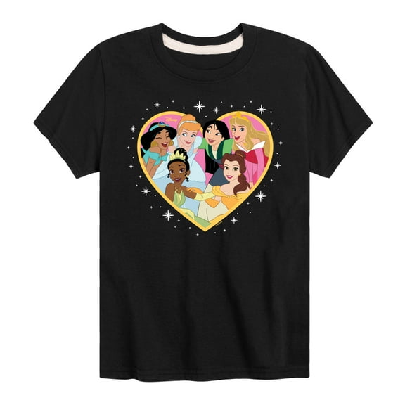 Disney - Princess Group Heart - Toddler And Youth Short Sleeve Graphic T-Shirt