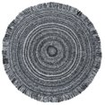 thumbnail image 2 of SAFAVIEH Braided Brittania Solid Polyester Reversible Area Rug, Black/Ivory, 5' x 5' Round, 2 of 7