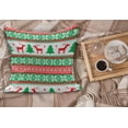 thumbnail image 2 of Christmas Fluffy Throw Pillow Cushion Cover, Knit Style Graphic Reindeer Star and Snowflake Holiday Family Theme, Decorative Square Accent Pillow Case, 24" x 24", Red Green White, by Ambesonne, 2 of 5
