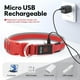 thumbnail image 5 of Collar LED para perro Flashseen, recargable por USB, color rojo rubí, 5 of 6