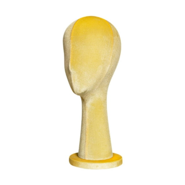 TISHITA Mannequin de Tête pour Femme Portable Présentoir de Chapeau Tête pour Casque Chapeau Chapeau d'Halloween Jaune