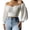 White, variant on Womens Elegant Off The Shoulder Puff Sleeve Blouse Summer Chiffon Slim Fit Party Crop Top