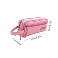 thumbnail image 3 of Ouuluon Pencil Case, Large Capacity Portable Pencil Bag, 8x4x3in Watermelon Red Sturdy Pencil Pouch for Office Home, 3 of 7