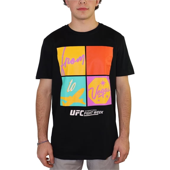 UFC Mens From To Vegas Graphic T-Shirt, Black, Large