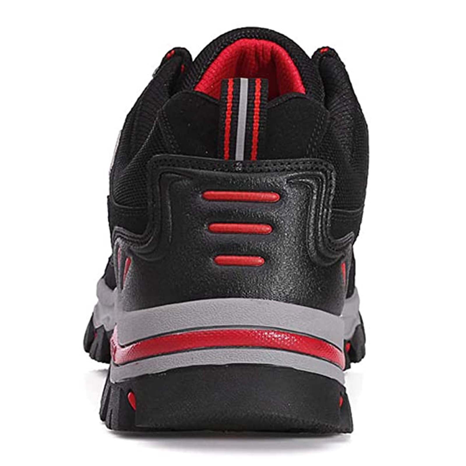 Sopiago Mens Running Shoes Waterproof Professional Men Golf Sneakers Male Outdoor Anti Slip Walking Footwears Red,42