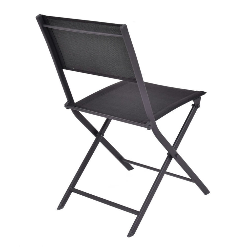 Demifill Set of 4 Outdoor Patio Folding Chairs, Outdoor Ergonomic Seating Chairs, Space-Saving Foldable Chairs for Outdoor as Poolside, Garden, Patio, Yard, Black