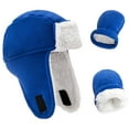 thumbnail image 1 of Gorro y guantes Qarigey para niños pequeños Manoplas de lana Algodón Azul zafiro, 1 of 6