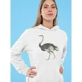 thumbnail image 2 of Ostrich Drawing Hoodie Women -Image by Shutterstock, Female Medium, 2 of 4