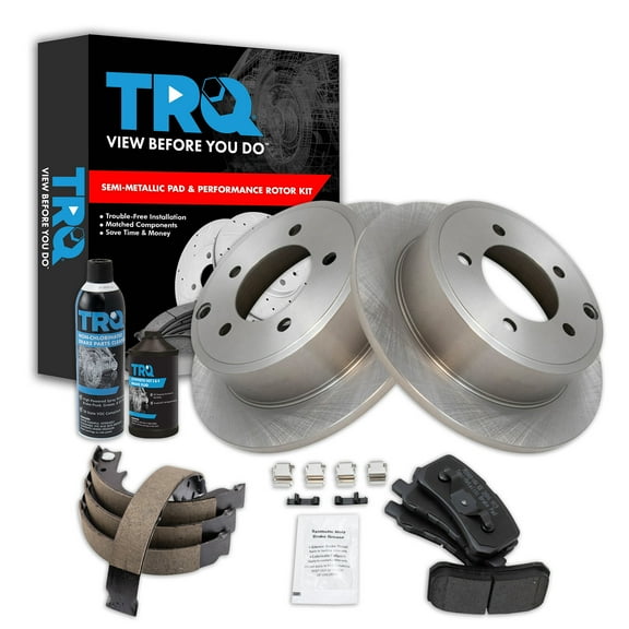TRQ Rear Brake Pad & Rotor Kit BKA38610 Fits Select 2009-2014 Mitsubishi Lancer