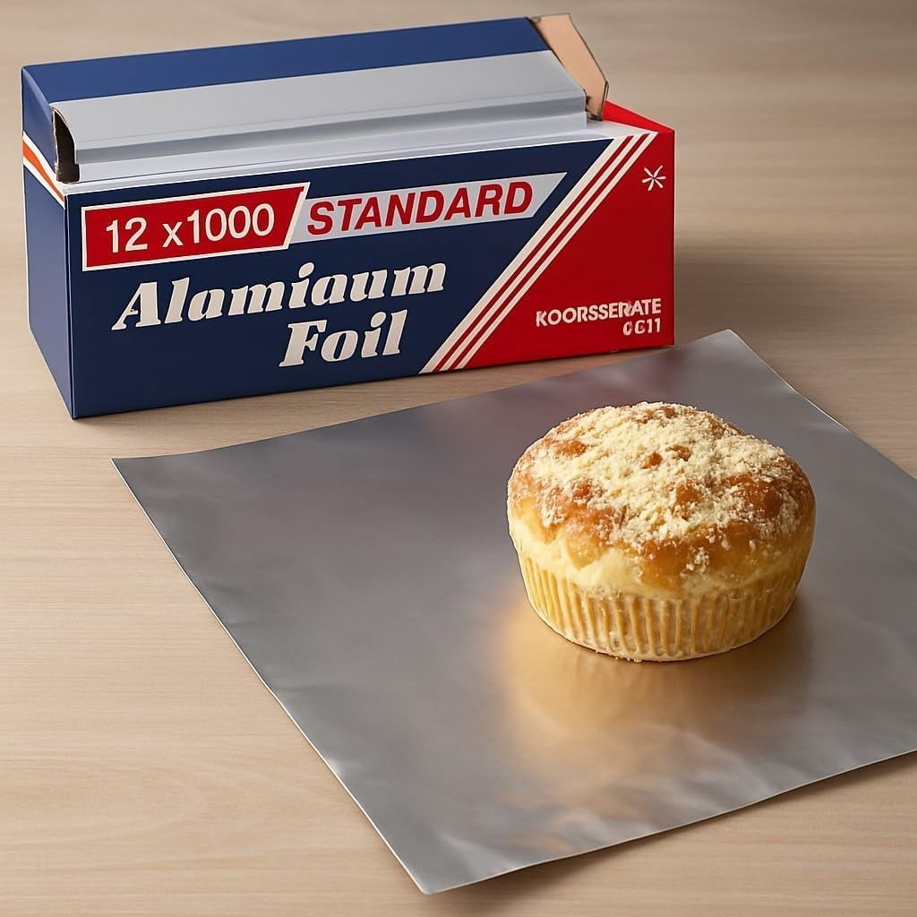 Aluminum Foil Standard 12 inch Wide, 1000 FT Food Safe Foil Wrap for Cooking, Baking, Grilling, Food Service Packaging Aluminum Foil Roll (12"x1000', Standard-1 Count)