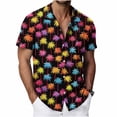 thumbnail image 2 of Viikei Henley Men Shirts Short Sleeve,Men's Hawaiian Shirt Short Sleeves Printed Summer Beach Shirts Blouse Shirt Multicolor XL, 2 of 8