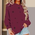 thumbnail image 2 of Bovemsi Womens Sweatshirts Women's Sports Shirt With Star Pattern Pullover Round Neck Long Sleeved Autumn Top Fall Fashion Outfits 2025 Clothes, 2 of 9