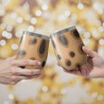 thumbnail image 2 of 12oz Stemless Wine Tumblers Beige and Black Of Leopard Print Vacuum Insulated Stainless Steel Travel Tumbler Cups Mug with Lid and Straw for Champaign,Cocktail,Beer with Cleaning Brush, 2 of 5