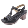 thumbnail image 2 of Cameland Metal Buckle Stitching Sandals Thick High Heels Comfortable Oversized Sandals, 2 of 8