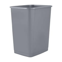Superio Mini Desktop Trash Can with Swing Top Lid Portable Plastic Garbage Can for Countertop, Desktop, Make up Vanity, Bathroom, Car, Under Sink, Dorm Compact Waste Bin 5 L 1.25 Gal (2, Grey)