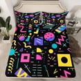 thumbnail image 2 of Feelyou Cycle Memphis Teens Queen Sheet Sets, Abstract Lines Bed Set, 4 Pieces, 2 of 7