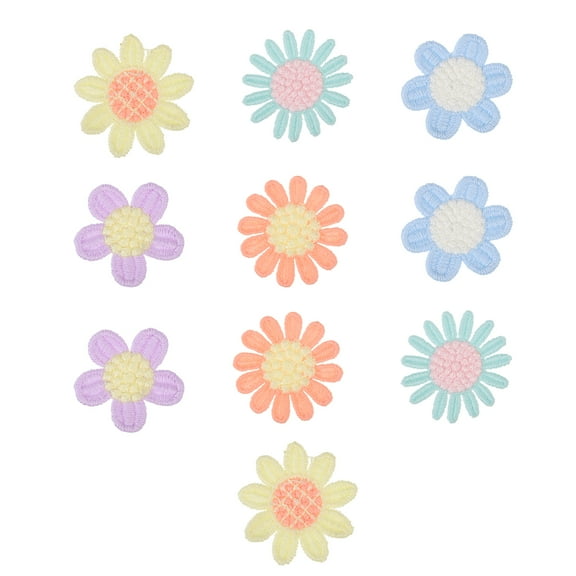 Recardis 10Pcs Manual Flower Ornament Lovely Applique Clothes Sewing Accessories