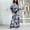 Navy Blue, variant on Morttic Women's Batwing Sleeve Top & Wide Leg Pants Matching Set – Fashionable Forest Animal Print Lounge 2 Piece Outfit Navy Blue,S