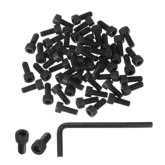 M5 x 12mm Hex Socket Head Screws Cap Bolt, 50 Pack 12.9 Grade Carbon Steel Hexagon Socket Screw  with Hex Wrenches