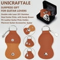 thumbnail image 4 of Personalized Guitar Picks Gifts Guitars Pick Keychain Double-side Engraved Crane Stainless Steel Guitar Pick with PU Leather Case Plectrum Guitars Set for Player Musician Lover Silver, 4 of 9