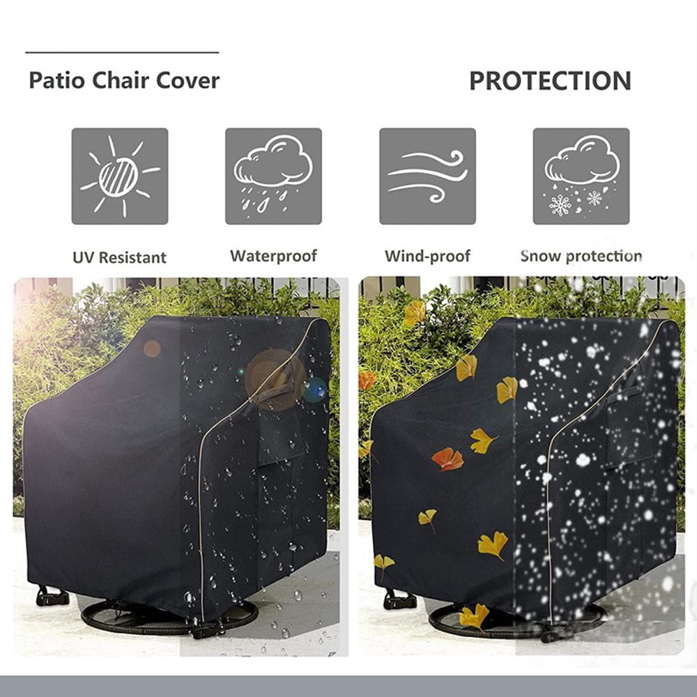 2 Pack Patio Chair Covers, Heavy Duty Waterproof Outdoor Swivel Lounge Chair Covers, 30" W x 34" D x 38.5" H, All-Weather Protection for Rocking Furniture