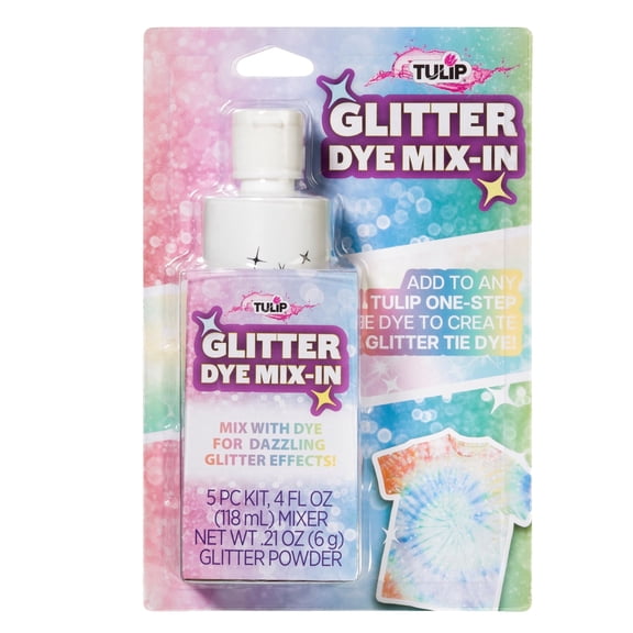 Tulip Glitter Dye Mix-In, Add Sparkle Pigments to Any Tulip One-Step Tie-Dye Colors for Glam Fabric Designs, 5 pcs