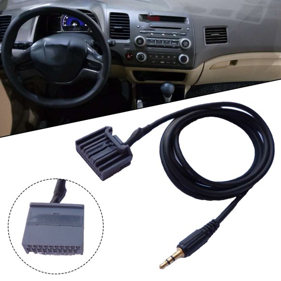 3.5mm Audio Car Cable AUX Adapter For Honda 2006-2013 Input Connector 12V 20 Pin Car Video Audio Adapter Cable Black