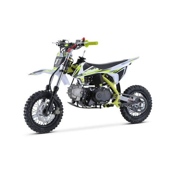 Trailmaster TM11 Dirt Bike 110cc Automatic Great Kids Bike, high Performance 110cc 4 Stroke 6 hp Engine, 24" inch seat 10 inch Rims (Multiple Color Options) (Green)