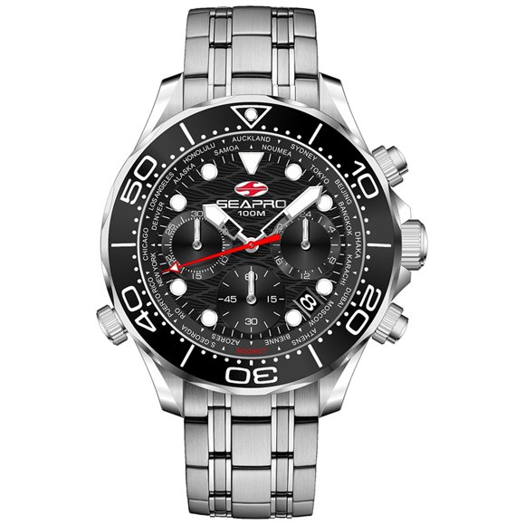 Seapro Minuterie Mondiale pour Hommes